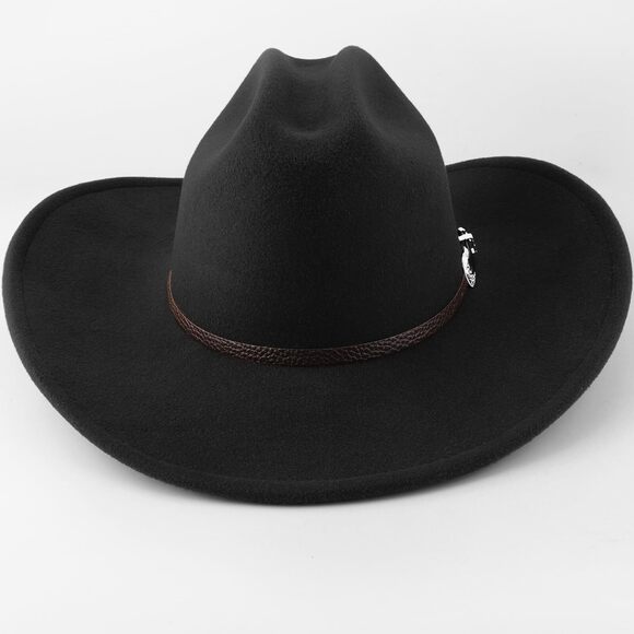 7126 Western Cowboy Hats For Women Classic Felt Wide Brim Fedora Hat main image 5